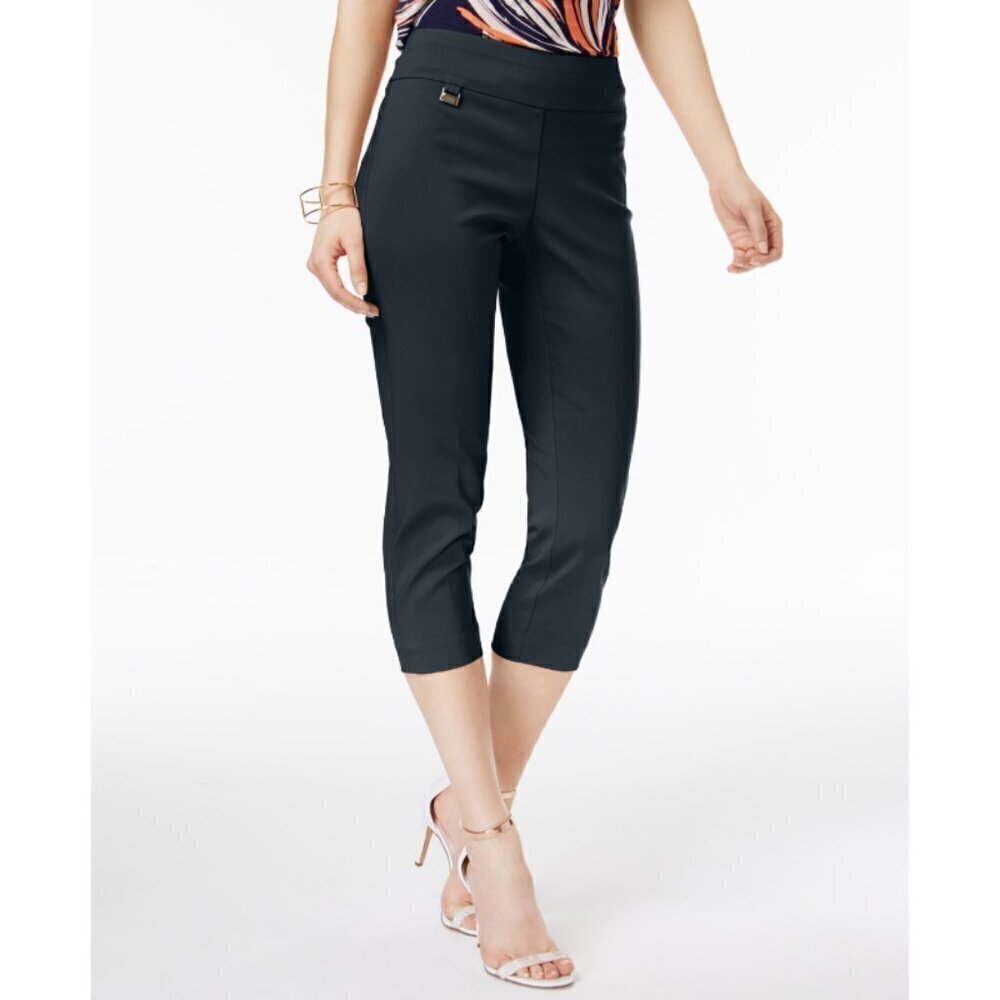 ALFANI Navy Blue Stretchy Essential Petite Capri Pull-On with Tummy-Control NWT